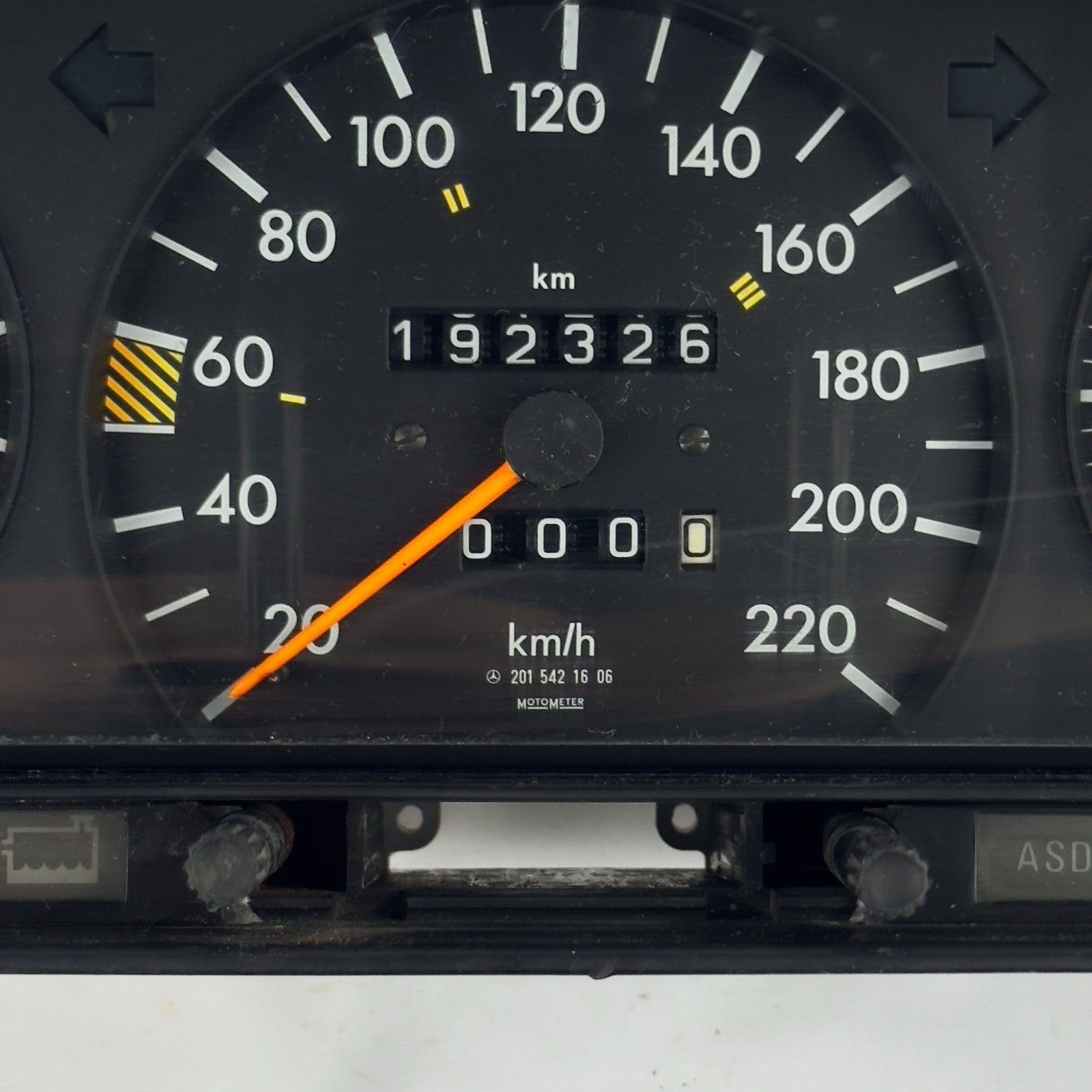 Mercedes W201 2.0E 2.3E 2.6E Tacho Kombiinstrument 220km/h ECO Uhr A20154216061